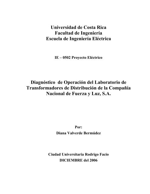 Informe - Escuela de IngenierÃa ElÃ©ctrica - Universidad de Costa Rica