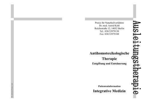 Antihomotoxikologische Therapie - Dr.med. Astrid Kohl