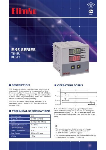E-95 Series Timer Relay - Elimko