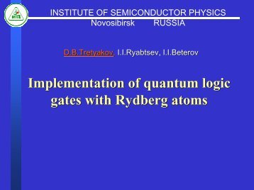 QUANTUM COMPUTING WITH RYDBERG ATOMS