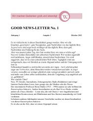 GOOD NEWS-LETTER No. 1 - Wirtschaftsverlag W.V. Suhl