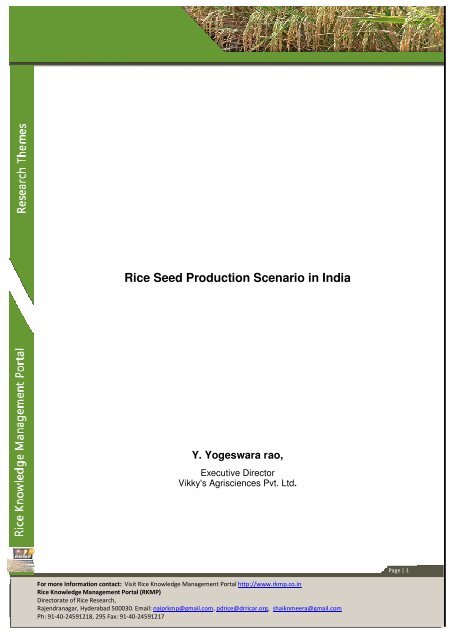 Rice Seed Production Scenario in India.pdf - Rice Knowledge ...