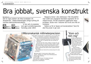 Bra jobbat, svenska konstrukt - Elektroniktidningen