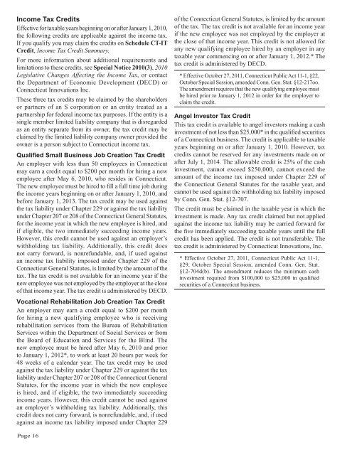 CT-1040 Instructions, 2011 Connecticut Resident Income Tax - CT.gov