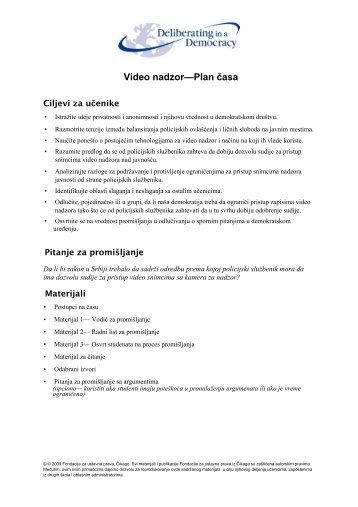 Video nadzorâPlan Äasa - Deliberating in a Democracy