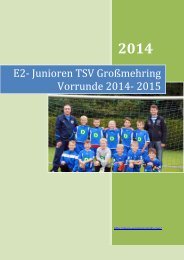 E2 Junioren TSV Großmehring Vorrunde 2014-2015