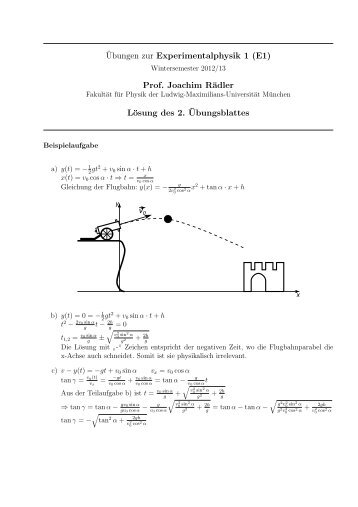 Ubungen zur Experimentalphysik 1 - FakultÃ¤t fÃ¼r Physik - Ludwig ...