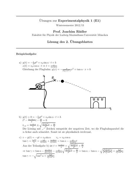 Ubungen zur Experimentalphysik 1 - FakultÃ¤t fÃ¼r Physik - Ludwig ...