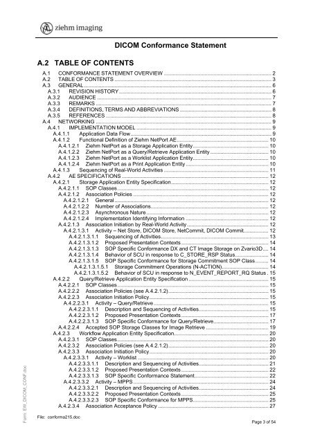 DICOM Conformance Statement