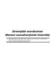 Miesten saunailtojen historiikki - JÃ¤rvenpÃ¤Ã¤n seurakunta