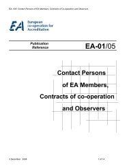 EA-1/05 Contact Persons of EA Members, Contracts of Co-operation ...