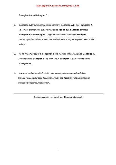 Bahasa Melayu Q&A - Trial Paper Collection