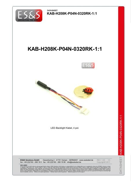 Datasheet: KAB-H208K-P04N-0320RK-1:1 - ES&S Solutions GmbH