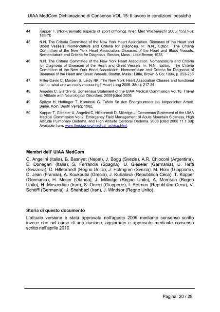 DOCUMENTO di CONSENSO della COMMISSIONE MEDICA UIAA ...