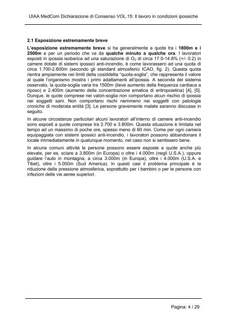 DOCUMENTO di CONSENSO della COMMISSIONE MEDICA UIAA ...