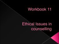 Legal and Ethical Issues - Counselling Connection