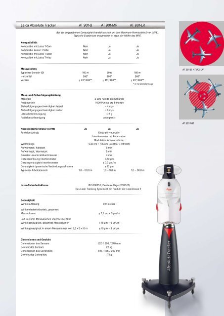 PCMM Systemspezifikationen Leica Absolute Tracker und Leica T ...