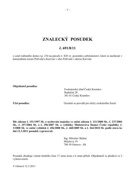 220490-427-10 znaleck.pdf - ExekutorskÃ½ ÃºÅad ÄeskÃ½ Krumlov