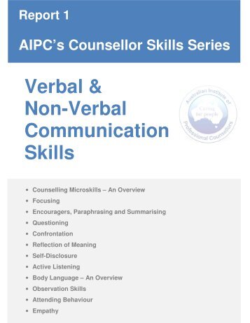 Verbal & Non-Verbal Communication Skills - Counselling Connection