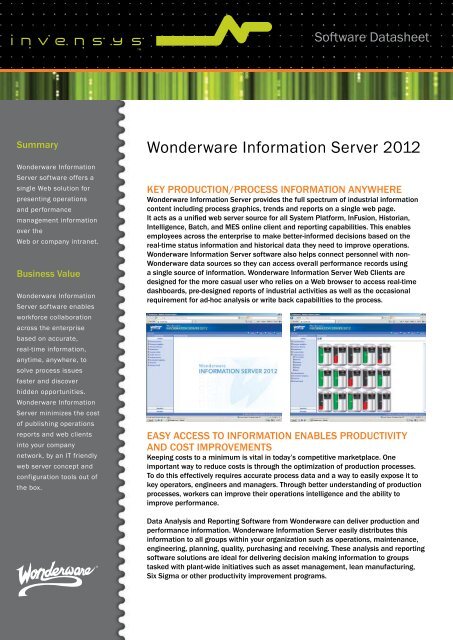 Wonderware Information Server 2012 - Klinkmann.