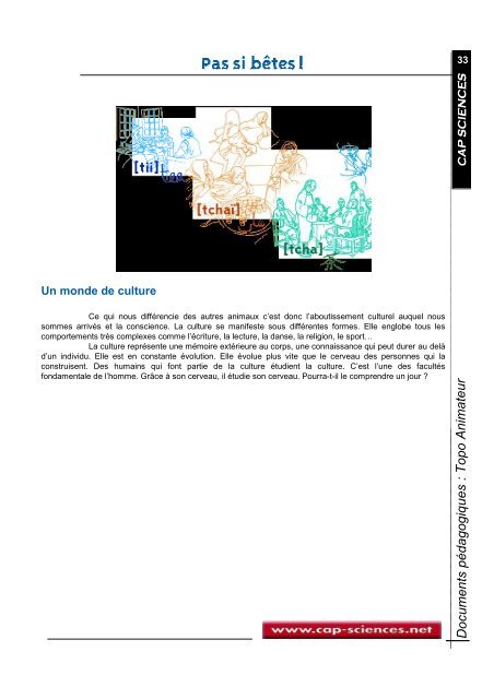 dossier pÃ©dagogique Pas si BÃªtes - Cap Sciences