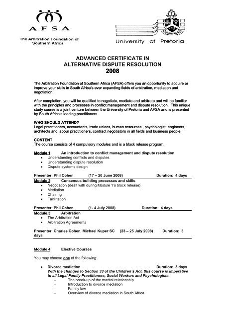 advanced certificate in alternative dispute resolution Arbitration