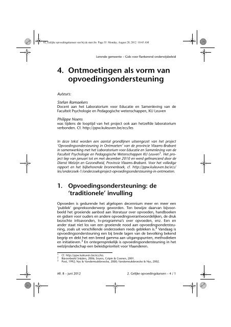 4. Ontmoetingen als vorm van opvoedingsondersteuning - Expoo