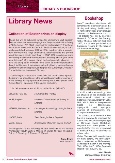 April 2011 (issue 123) - The Sussex Archaeological Society