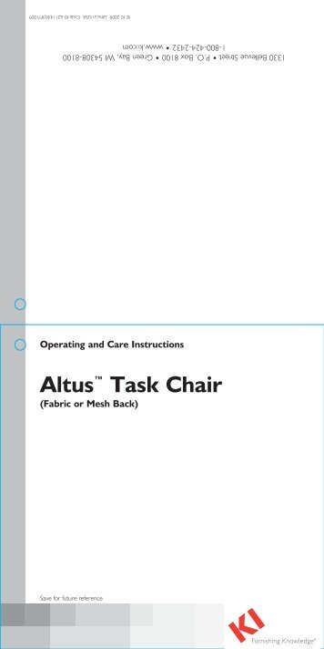 Altus Chair Adjustment Guide