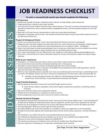 job readiness checklist