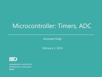 Microcontroller: Timers, ADC - IIIT