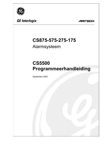 Programmeerhandleiding van de CS5500 - Security Beheer BV