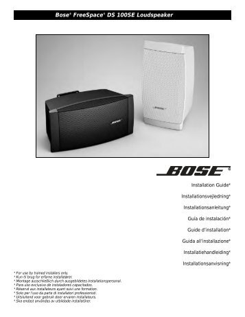 Bose FreeSpace DS 100SE Loudspeaker Installation Guide