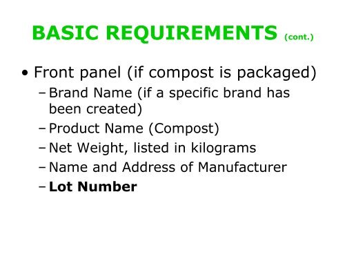 Guaranteed Analysis - Compost Council of Canada