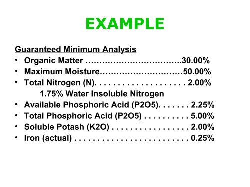 Guaranteed Analysis - Compost Council of Canada