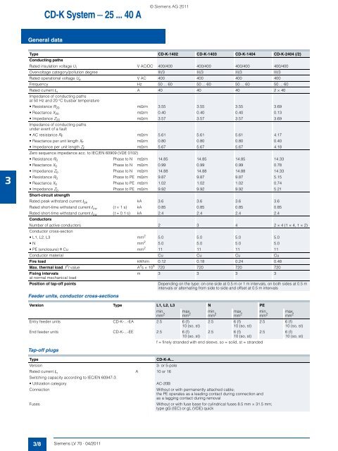 Catalog LV 70 2011 - Low & Medium Voltage - Siemens