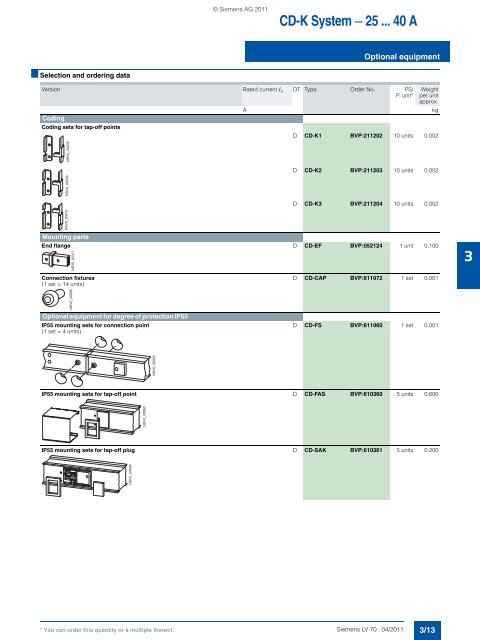 Catalog LV 70 2011 - Low & Medium Voltage - Siemens