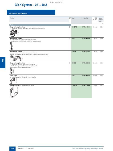 Catalog LV 70 2011 - Low & Medium Voltage - Siemens