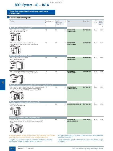 Catalog LV 70 2011 - Low & Medium Voltage - Siemens