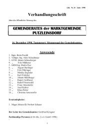 7. Sitzung (184 KB) - .PDF - Marktgemeinde Putzleinsdorf