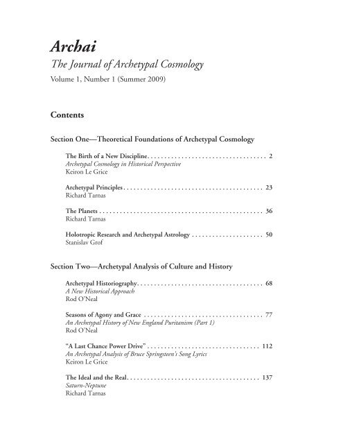 Archai The Journal Of Archetypal Cosmology Archai The Journal Of Archetypal Cosmology