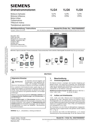 Drehstrommotoren 1LG4 1LG6 1LG9 - Siemens