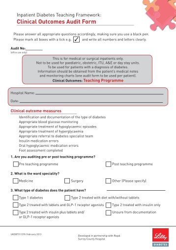 Clinical Outcomes Audit Form