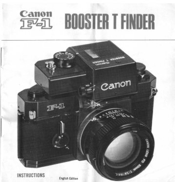 Canon F-1 Booster T Finder Instructions - James K Beard