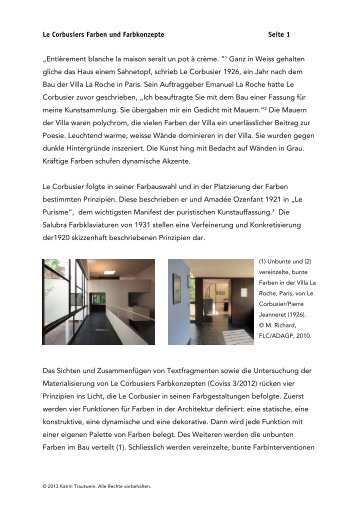 Le Corbusiers Farben und Farbkonzepte Seite 1 ... - kt.COLOR