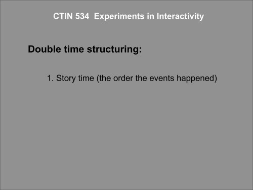 CTIN 544 Experiments in Interactivity - USC Interactive Media Division