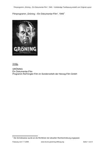 Filmprogramm GrÃ¶ning - Textfassung - Bruno GrÃ¶ning Stiftung