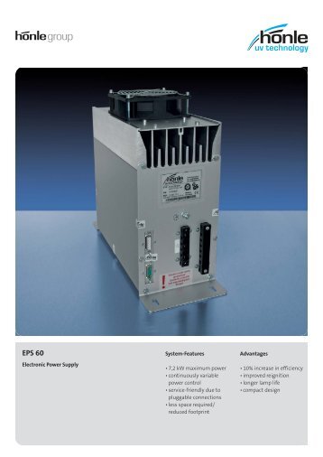 Product information Electronic Power Supply EPS 60 - Dr. HÃ¶nle AG