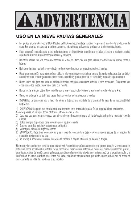 MANUAL DEL USUARIO DEL KITE ESPAÃOL - Cabrinha