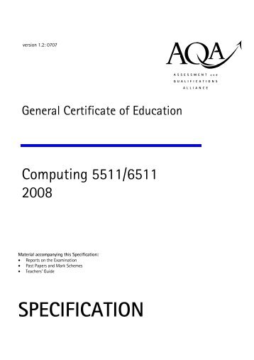 GCE Computing Specification 2008 - Macmillan Academy